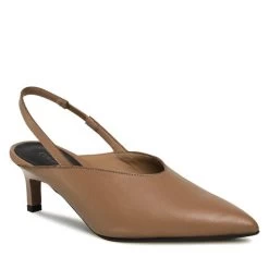 Sandales Calvin Klein Geo Stil Slingback Pump 50 HW0HW01345 Safari Canvas RBC