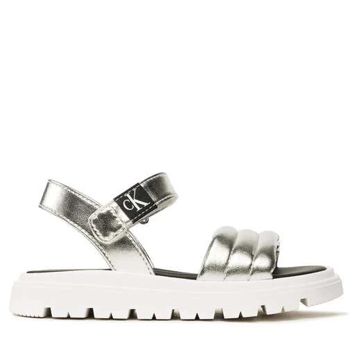 Sandales Calvin Klein Jeans Velcro Sandal V4A2-80511-0243 Silver 904 4 Sandales Calvin Klein Jeans Velcro Sandal V4A2-80511-0243 Silver 904 – Image 2
