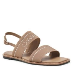 Sandales Calvin Klein Squared Flat Sandal He HW0HW01496 Safari Canvas RBC