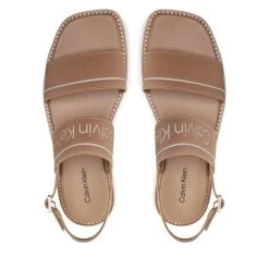 Sandales Calvin Klein Squared Flat Sandal He HW0HW01496 Safari Canvas RBC -Pointe De Chaussures sandales calvin klein squared flat sandal he hw0hw01496 safari canvas rbc 4