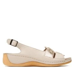 Sandales Pollonus 5-1525-002 VANILIA VERONA/OCZKA ZŁOTE -Pointe De Chaussures sandales pollonus 5 1525 002 vanilia verona oczka zlote 1