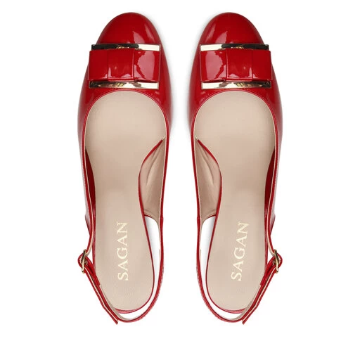 Sandales Sagan 4818 Czerwony Lakier/Złoty 245 6 Sandales Sagan 4818 Czerwony Lakier/Złoty 245 – Image 5